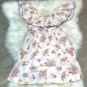 Zara floral ruffle dress